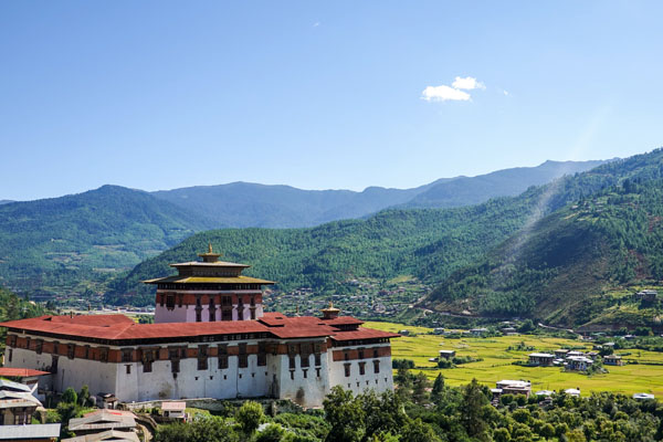 Rinpung Dzong offers panoramic views of Paro Valley's beauty and tranquility.