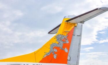 Drukair Photo taken upon arrival at Paro International airport.