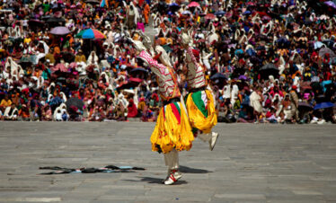 Mask dance performed during Thimphu Tshechu Festival Tour
