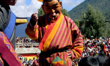 Atsara or Joker performance during Thimphu Tshechu Festival Tour