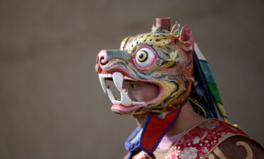 Mask dance performance durng Kurjey Tshechu Festival