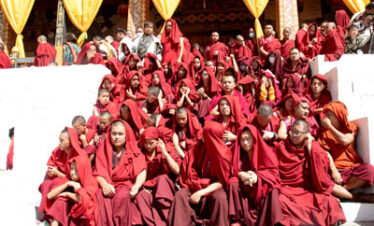 A group of monks during Thimphu Drupchen