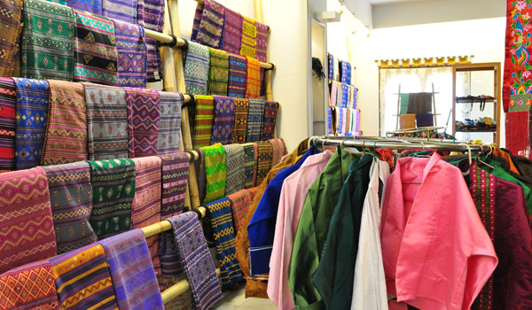 Stacks of Kira, the national dress of Bhutan