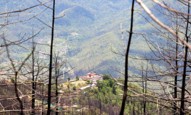 Bumdra Trek in Paro. Start of the trekking trail