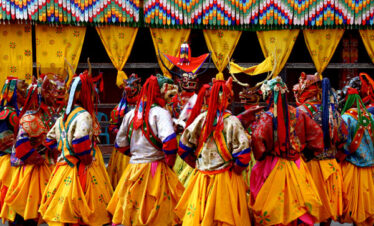 Tangsibi Mani Festival offers mask dance, and local offering khadhar duirng the event.