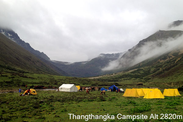 Day 6 halt at Thangthangka Campsite