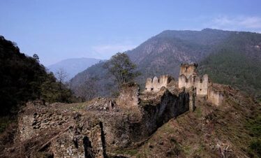 Ruins of Zhongar Dzong during Rigsum Goenpa Trek in Bhutan