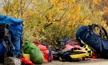 Bumthang Owl Trek. Ready for trek with important things to carry.
