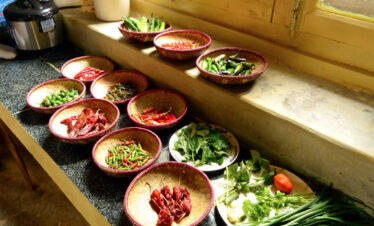 Local cuisine in Bhutan Home stay Tour