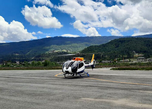 Helicopter tour of Bhutan