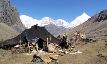 Yak herders camp during the round trek.