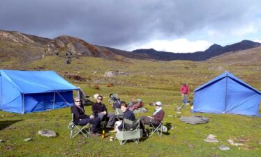 Jangothang Base camp where tourist stay over night during Jumolhari round trek