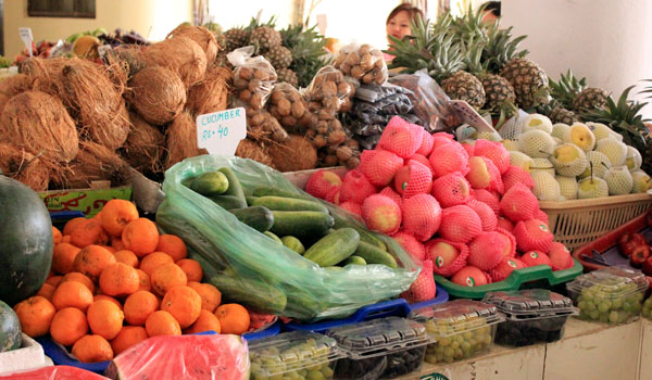 Fruits in display