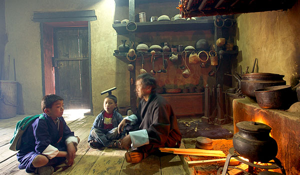 Traditional Bhutanese kitchen