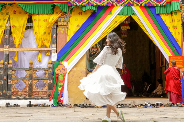 Beautiful Chinese girl during Bhutan Photo shoot