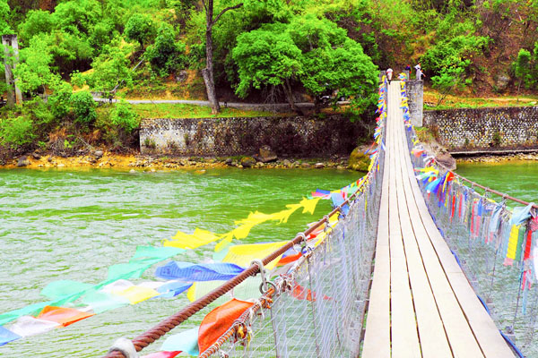 Iron bridge towards Punakha Aman