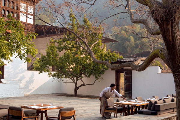 Punakha Lodge Terrace and Main Farmhouse