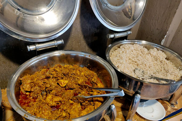 Chicken curry and rice