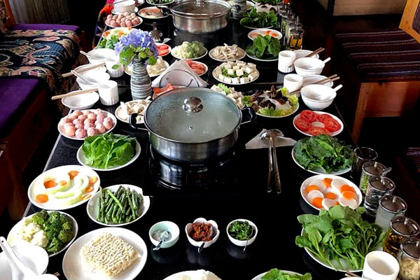 Chinese Hot Pot all set to eat