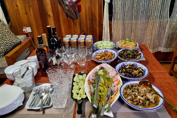 Curries displayed on the table