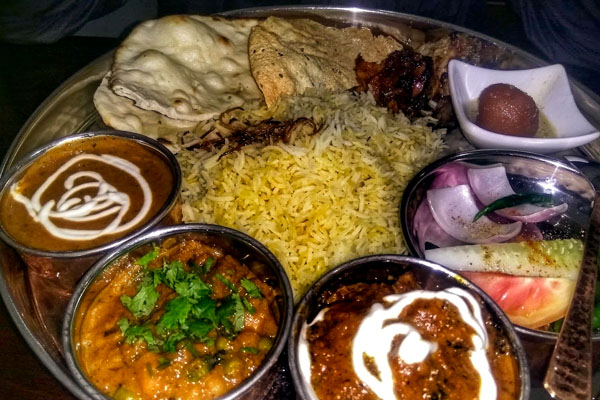 Indian Thali with varieties of side dishes
