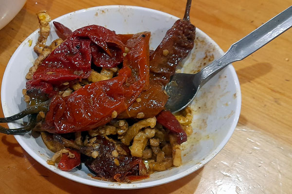 Special dry chilli and raddish fry