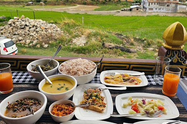 Varieties of dish during lunch
