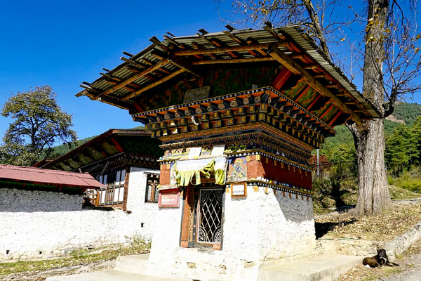 Outside Tamshing Monastery