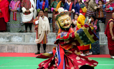 Unique mask dance in Pemagatshel