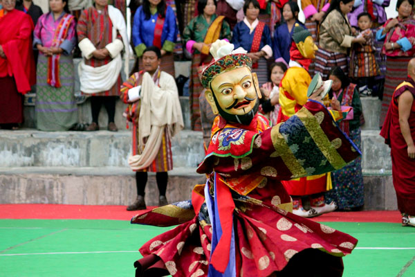 Unique mask dance in Pemagatshel