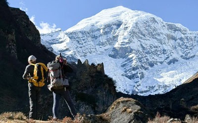View of Mt. Jomolhari duirng the Soi Yaksa trek starting from Paro Shana