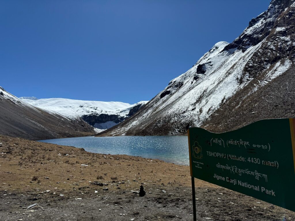 Tshophu Lake during Soi Yaksa trek starting from Shana and ending at Paro Gunitsawa