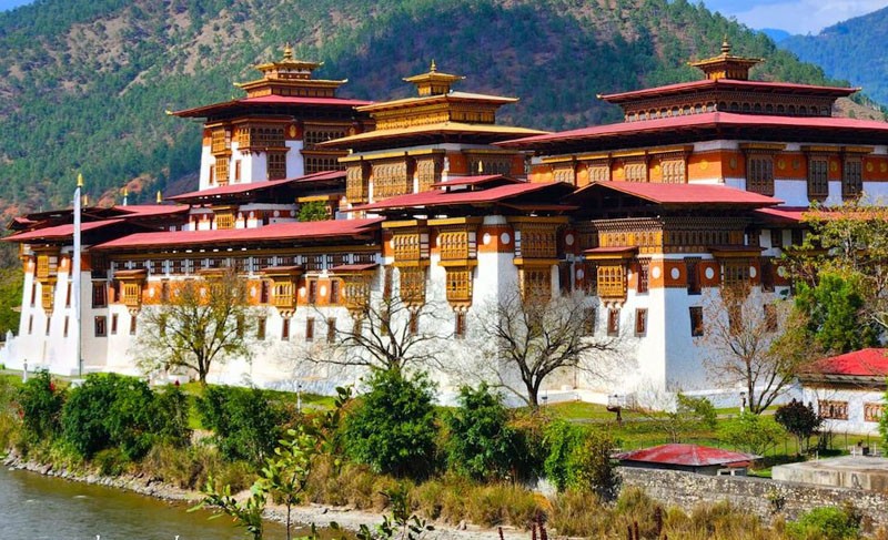 Punakha Dzong, a traditional fortress-monastery in Bhutan
